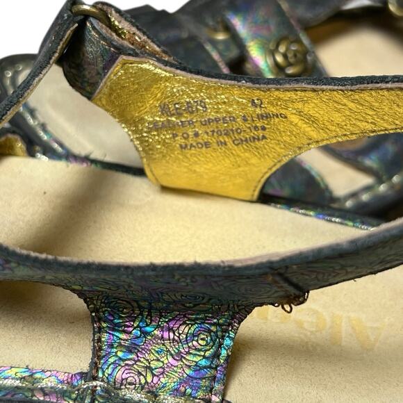 Alegria Kleo Abalone Rose Leather Metallic Sandals Women 11 Shoes Slip Resistant - Picture 6 of 9